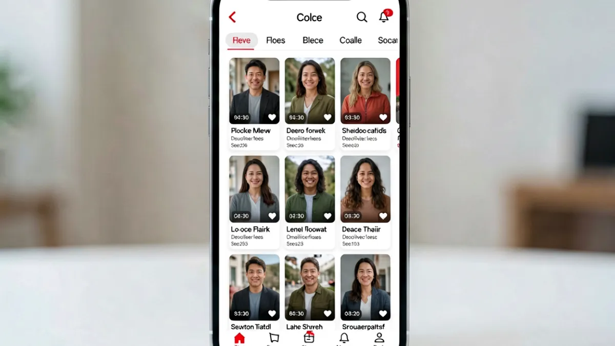 樱桃视频平台首页界面截图，展示视频分类导航与推荐内容卡片布局